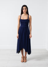 Laden Sie das Bild in den Galerie-Viewer, Ruched Party Dress in Navy