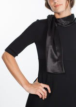 Load image into Gallery viewer, Tie Neck Wool Dress in Black